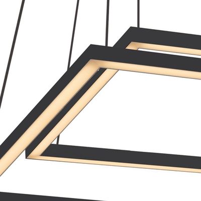 Lustre Pendente Newline Fit Led 748 Bivolt Preto 3000k Luz Amarela