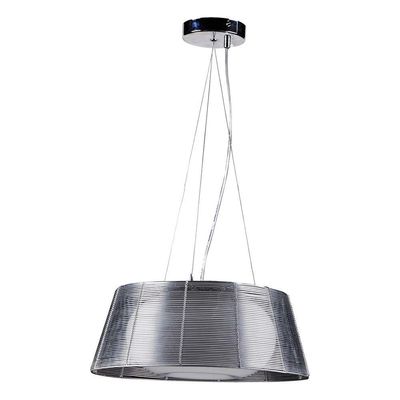 Pendente Oriente 3xe-27- Aramado E Vidro Cor Produto Cromado