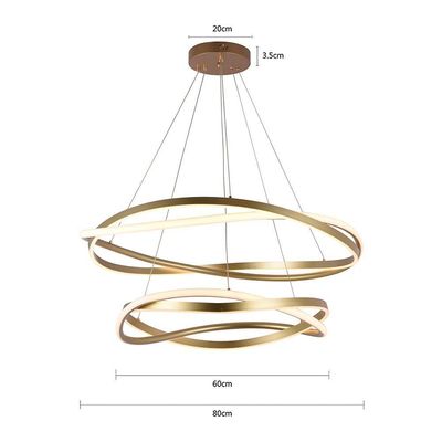 Lustre Pendente Nordecor Euni Odi 2878 Dourado Fosco Led Bivolt