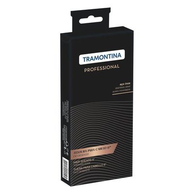 Tesoura Para Cabelo Tramontina Em Aço Inox Com Fio Desbaste E Apoio Fixo Para Dedo 6" Tramontina