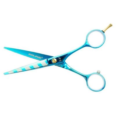 Tesoura Profissional Soling Fio Navalha Premium Azul 5.5 Polegadas