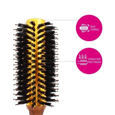Escova De Cabelo Base Térmica Para Alisar Modelar Ricca 25