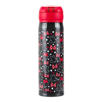Garrafa Térmica Preta Minnie Mouse 400ml Disney