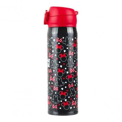 Garrafa Térmica Preta Minnie Mouse 400ml Disney