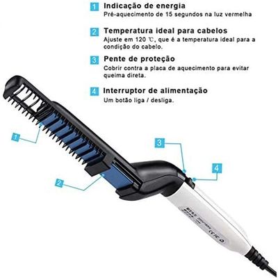Chapinha Masculina Para Barba E Topete, Pente Para Alisamento Da Barba Bivolt Bivolt