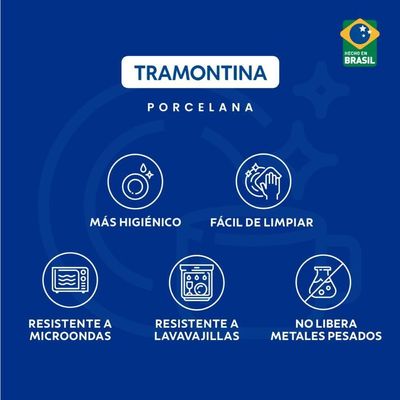 Prato Raso Tramontina Ingrid Em Porcelana 27 Cm