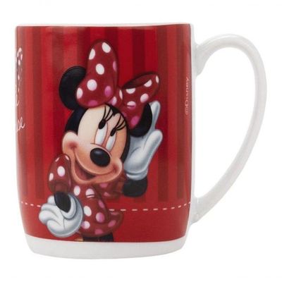 Caneca Porcelana Minnie Mouse 300ml Vermelho Disney