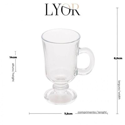 Caneca Taça Cappuccino Chocolate Café Irish Coffe 220ml Lyor