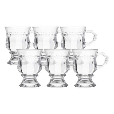 Jogo 6 Caneca De Café 117ml Hanover Vidro Cristalino Transparente Xícara Em Casa Tem