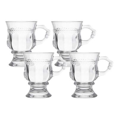 Jogo 4 Caneca De Café 117ml Hanover Vidro Cristalino Transparente Xícara Em Casa Tem