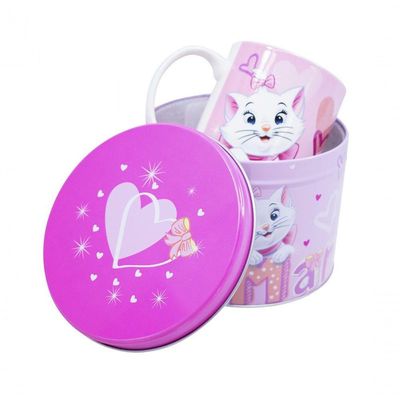 Caneca De Porcelana Na Lata 350 Ml Gata Marrie Disney