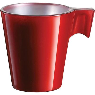 Luminarc Flashy Xícara Expresso 6X6X6Cm 80Ml Vidro Temperado Vermelho
