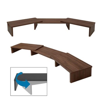 Suporte De Mesa Base Elevada Ajustável 3 Monitores Gamer Notebook Madeira Versati