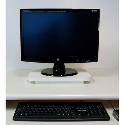 Suporte De Mesa Giratório 360° Para Monitor Branco