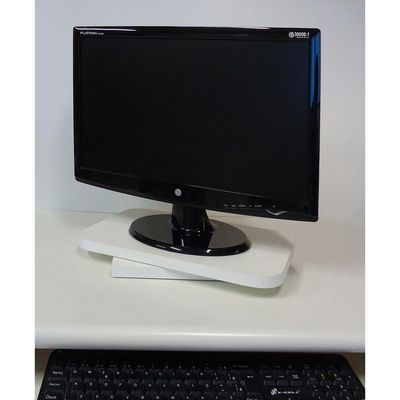 Suporte De Mesa Giratório 360° Para Monitor Branco