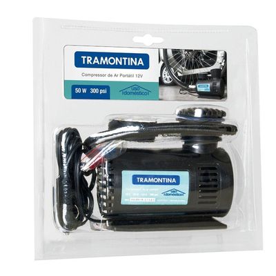 Compressor De Ar Portátil Tramontina Para Carros 300 Psi 50 W 12 V Tramontina