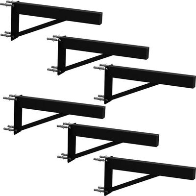 6 Suportes Pia Parafusar Bancada Aparador 60 Cm - Preto