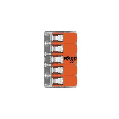 Conector Automático 221-615 Até 6,0mm 5 Polos 41a - Wago