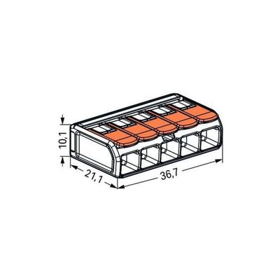 Conector Automático 221-615 Até 6,0mm 5 Polos 41a - Wago