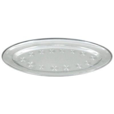 Kit 8 Bandejas Oval Em Aço Inox 29cm