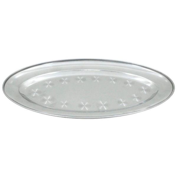 Kit 8 Bandejas Oval Em Aço Inox 29cm