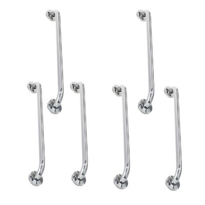 Alça De Apoio Barra 60cm Inox Kit 6 Unidades Segurança Acessibilidade Suporte Parede Corrimao