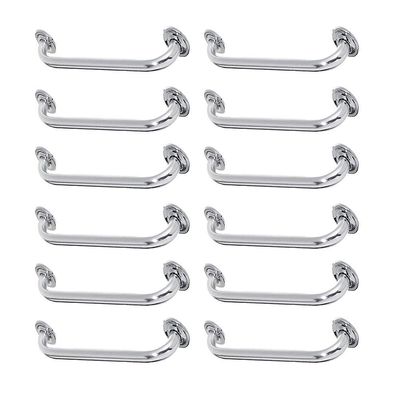 Alça Apoio Banheiro Kit 12 Uni Inox 50cm Idoso Cadeirante Acessibilidade Deficiente Segurança