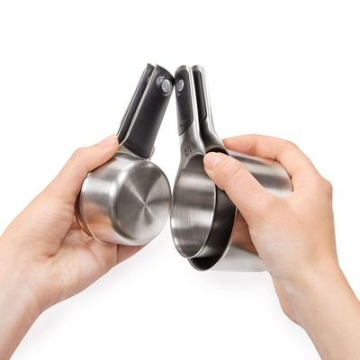 4 Xícaras Medidoras Em Inox Com Imã Oxo