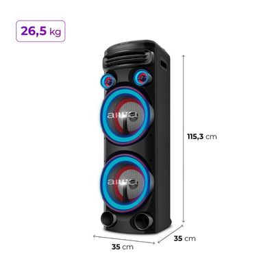 Caixa De Som Aiwa Torre Bluetooth 2300w Aws-t2w-02 Preto Bivolt