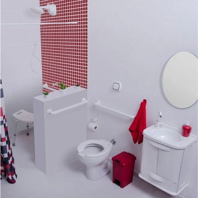 Barra De Apoio Plástica Branca - Astra 40cm