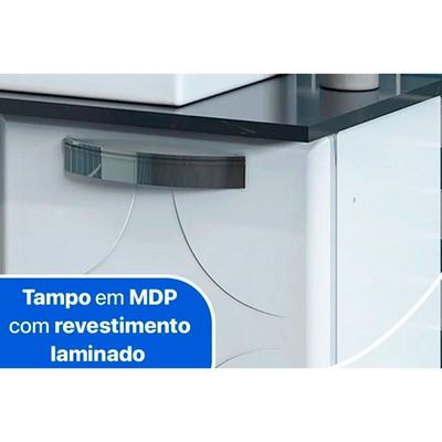 Armário c/ Balcão Banheiro Espelho Rubi 2 Portas Branco - Telasul