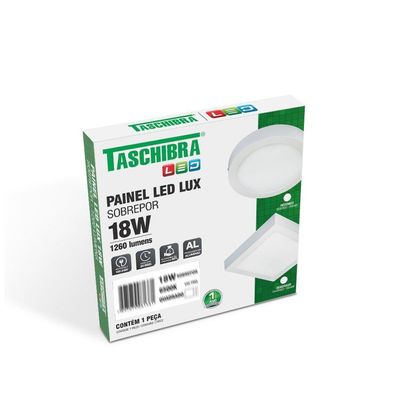 Painel Led 18w Quadrado Sobrepor - Taschibra 6500k (branca)