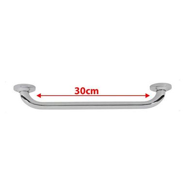 Barra Alça Apoio 30cm Inox Acessibilidade Suporte Idoso Gestante Cadeirante Pcd Box Esacada Corrimao
