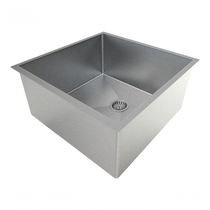 Cuba 40X40 Pia De Inox Quadrada Escovada P/ Balcão