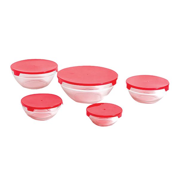 Conjunto 5 Potes Vidro Redondo Cazza