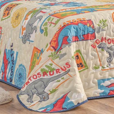 Colcha Solteiro Infantil 2 Peças Dinossauro