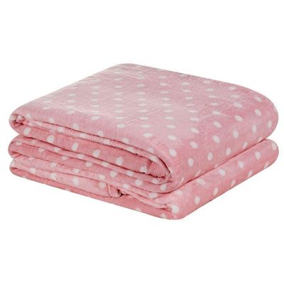 Manta Estampada Petit Poá Solteiro 01 Peça - Rosa