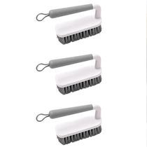 Kit 3 Escovas para Lavar Piso Calçado Roupa Bege Escovão Cer