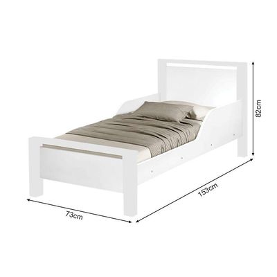 Mini Cama Infantil Branca Com Colchão Branco