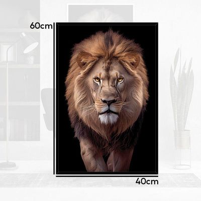 Quadro Decorativo Leão Judá Moldura Cx Alta 40x60 Titulo Moldura Branca