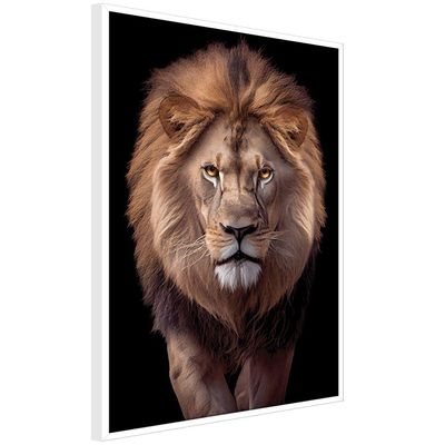 Quadro Decorativo Leão Judá Moldura Cx Alta 40x60 Titulo Moldura Branca