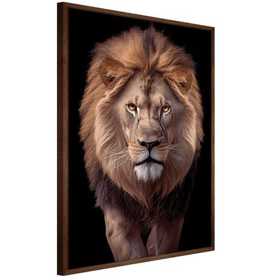 Quadro Decorativo Leão Judá Moldura Cx Alta 40x60 Titulo Moldura Madeira