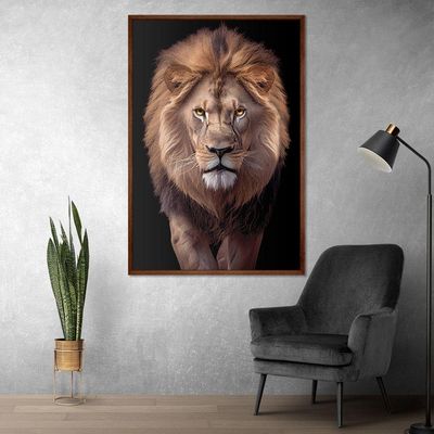 Quadro Decorativo Leão Judá Moldura Cx Alta 40x60 Titulo Moldura Madeira