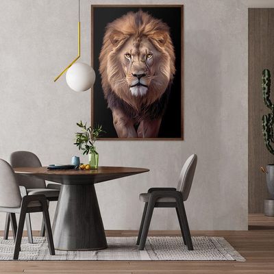 Quadro Decorativo Leão Judá Moldura Cx Alta 40x60 Titulo Moldura Madeira