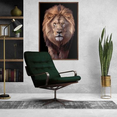 Quadro Decorativo Leão Judá Moldura Cx Alta 40x60 Titulo Moldura Madeira