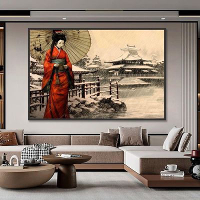 Quadro Decorativo Guerreira Japonesa