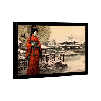 Quadro Decorativo Guerreira Japonesa