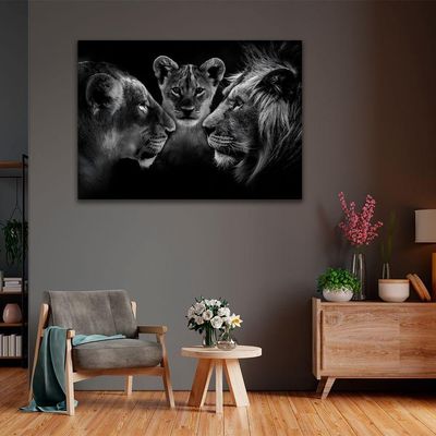 Quadro Decorativo Family In Black Br Artes Médio 84x54
