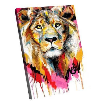Quadro Leão Grafite Color Grande 118x78
