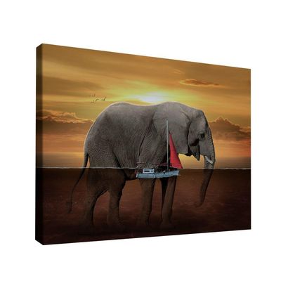 Quadro Decorativo Elefante Aquático Pequeno 60x40